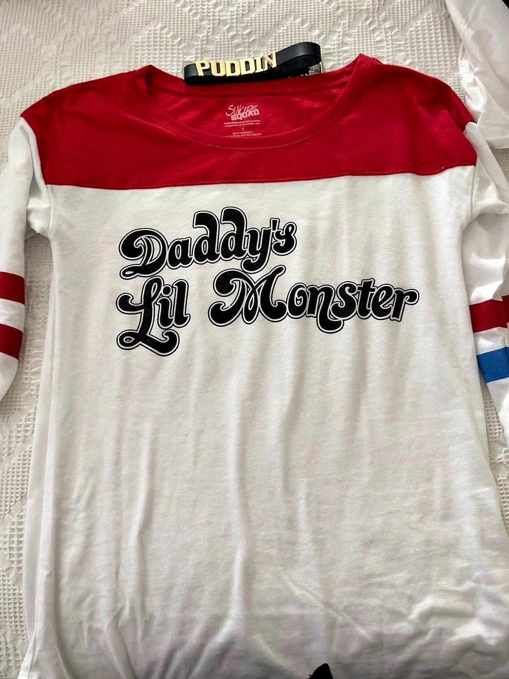 Harley Quin shirt and choker - Daddy's Lil Monster Graphic Tee